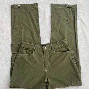 White Fox Cargo Pants Women's S Utility Wide Leg Streetwear Casual Every Day